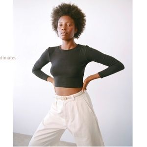 OZMA of California LIA TOP SILK NOIL BLACK XS